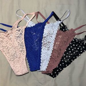 Victoria’s Secret 5 Pc “The Lacie” String Thong Set